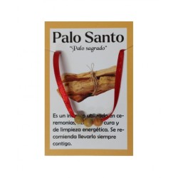 Pulsera Palo Santo lazo rojo