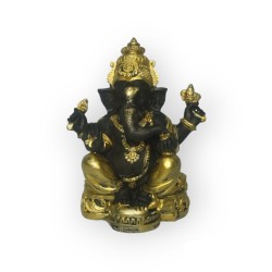 Ganesha Negra y Dorada 13 cm